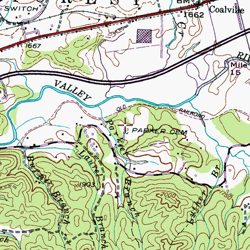Topographic Map of Parker Cemetery, NC