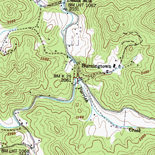 Topographic Map of Parrish Creek, NC