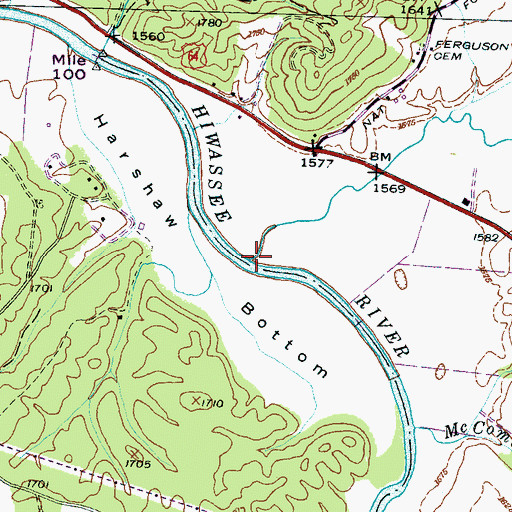 Topographic Map of Peachtree Creek, NC