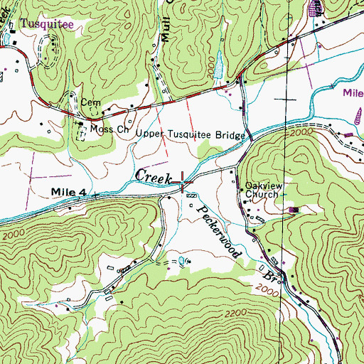 Topographic Map of Peckerwood Branch, NC