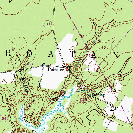 Topographic Map of Peletier, NC