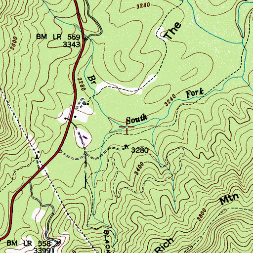 Topographic Map of Pigeon Branch, NC