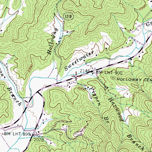 Topographic Map of Pigpen Branch, NC