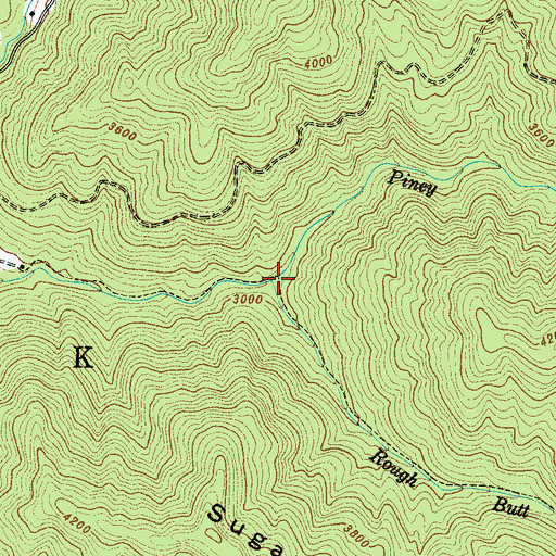 Topographic Map of Piney Mountain Creek, NC