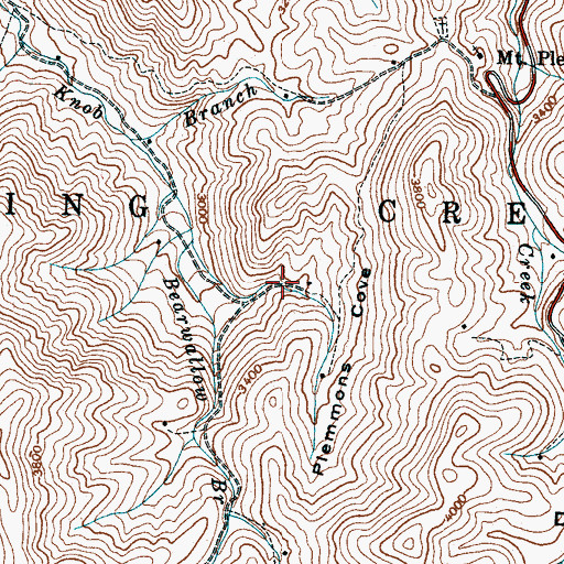 Topographic Map of Plemmons Cove, NC
