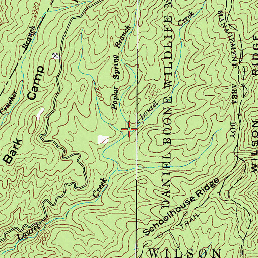 Topographic Map of Poplar Spring Branch, NC