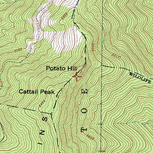 Topographic Map of Potato Hill, NC