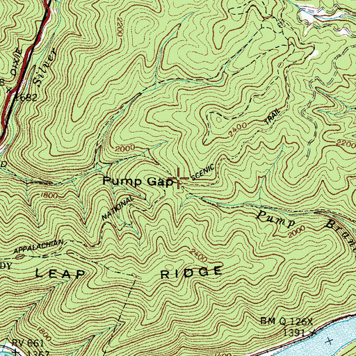 Topographic Map of Pump Gap, NC