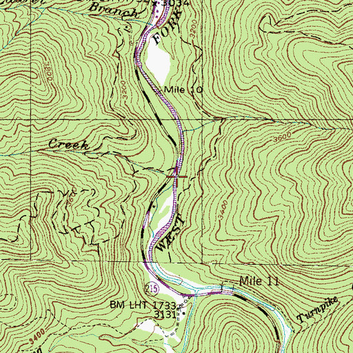 Topographic Map of Queen Creek, NC