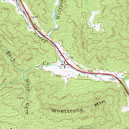 Topographic Map of Red Rock Creek, NC