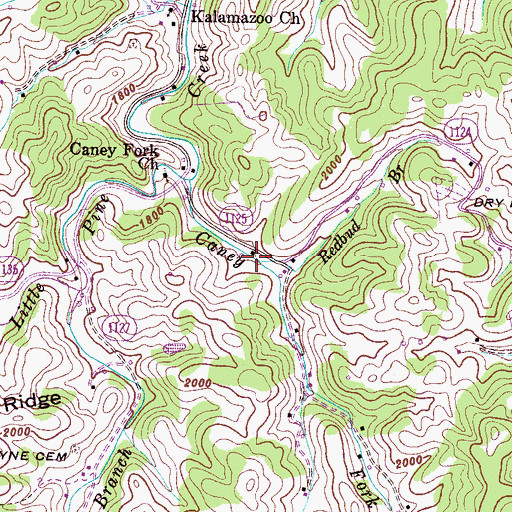 Topographic Map of Redbud Branch, NC