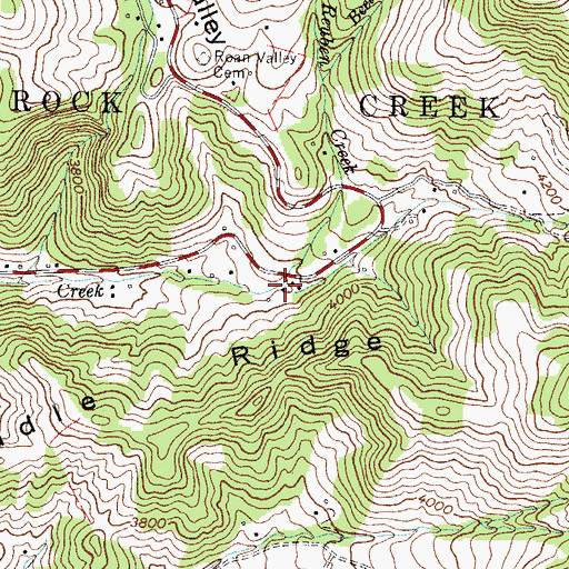 Topographic Map of Reuben Creek, NC