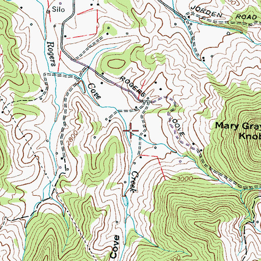 Topographic Map of Rogers Cove, NC