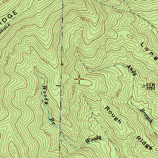 Topographic Map of Rough Ridge, NC