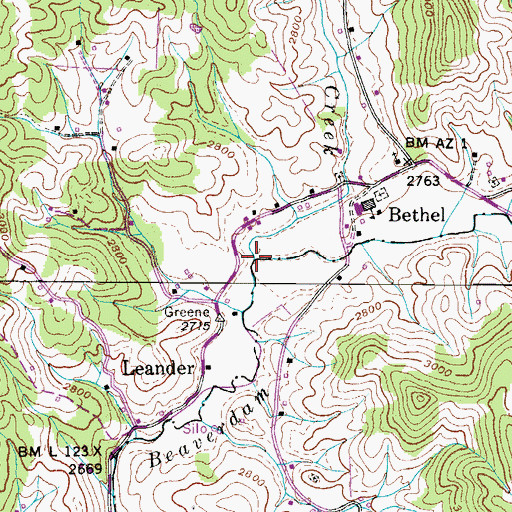 Topographic Map of Rube Creek, NC