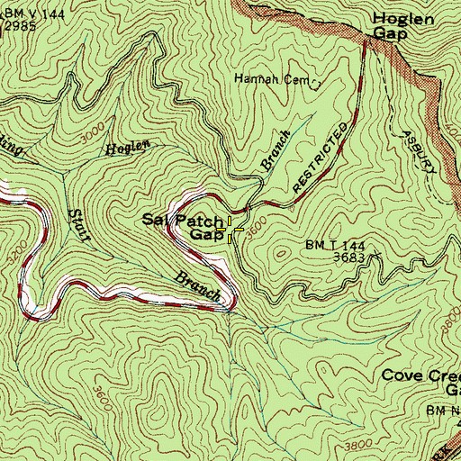 Topographic Map of Sal Patch, NC