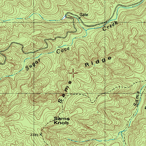 Topographic Map of Sams Ridge, NC