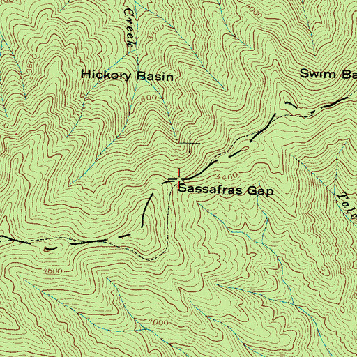 Topographic Map of Sassafras Gap, NC