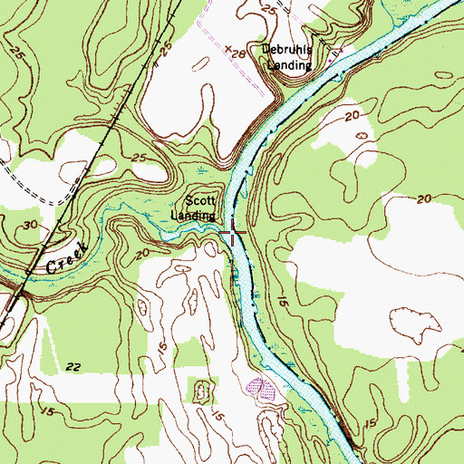 Topographic Map of Scott Creek, NC