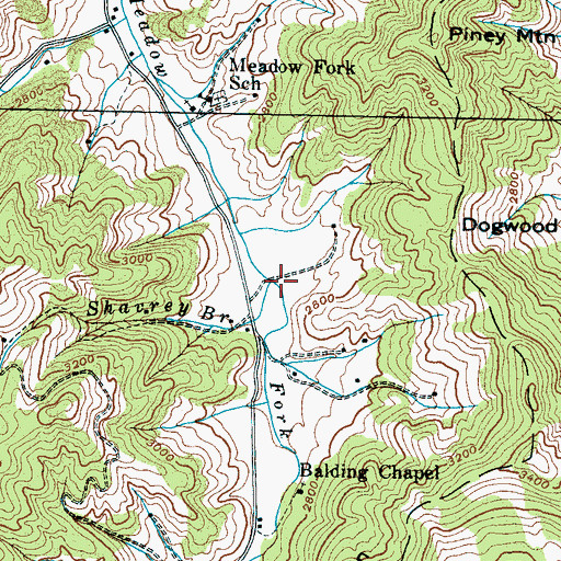 Topographic Map of Shavrey Branch, NC