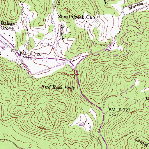 Topographic Map of Shoal Creek, NC