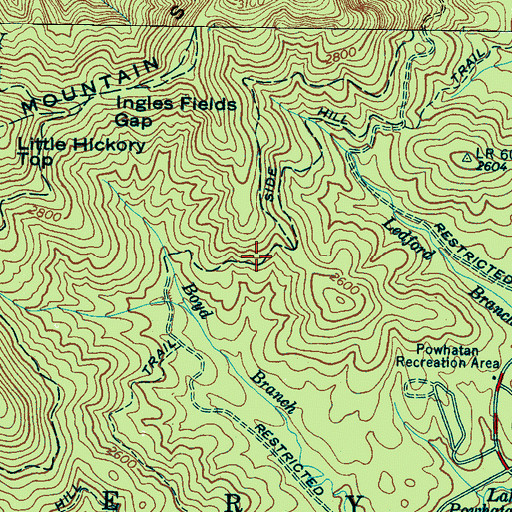 Topographic Map of Side Hill Trail, NC