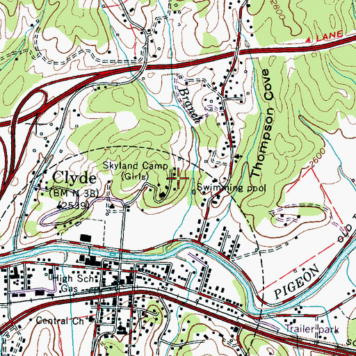 Topographic Map of Skyland Camp, NC