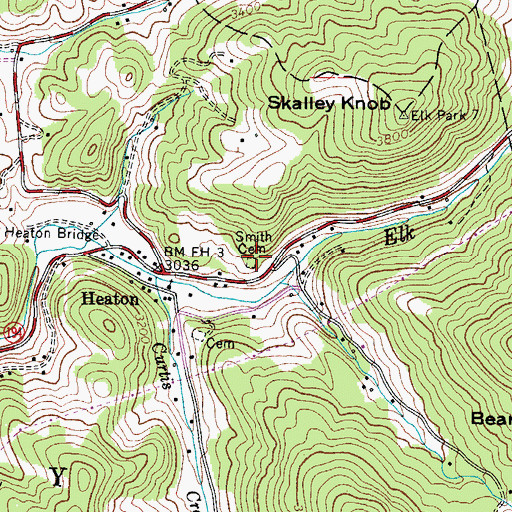 Topographic Map of Smith Cemetery, NC
