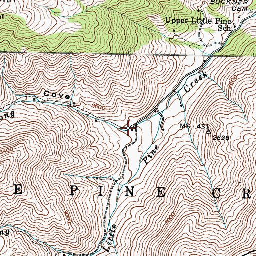 Topographic Map of Stevens Cove, NC