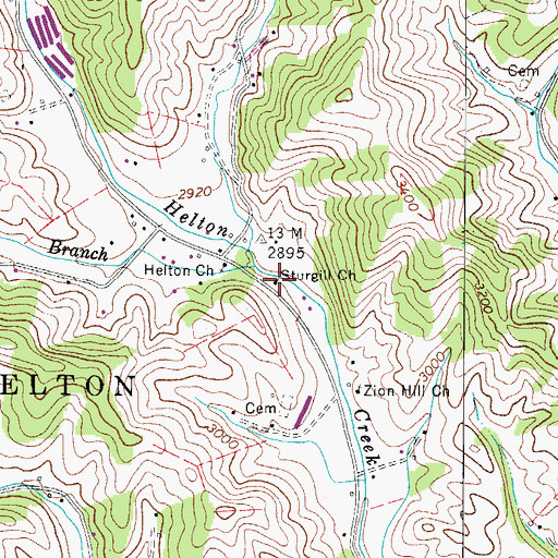 Topographic Map of Sturgill Church, NC