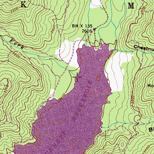 Topographic Map of Sugar Fork, NC