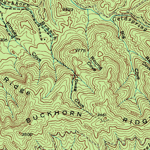 Topographic Map of Swag Cove, NC