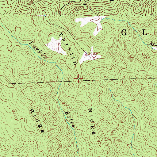 Topographic Map of Tarklin Ridge, NC