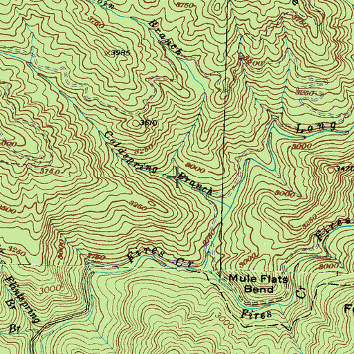 Topographic Map of Tatham Cabin Branch, NC