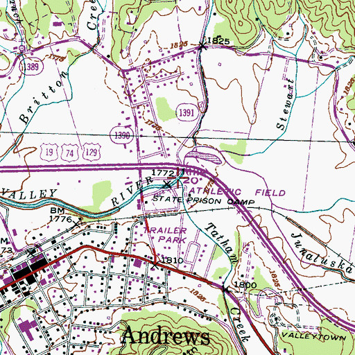 Topographic Map of Tatham Creek, NC