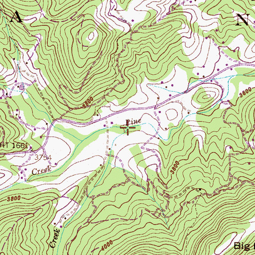 Topographic Map of Taylor Creek, NC