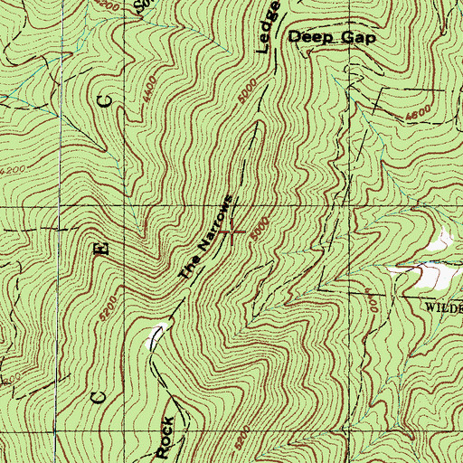 Topographic Map of The Narrows, NC