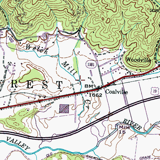 Topographic Map of Townhouse Creek, NC