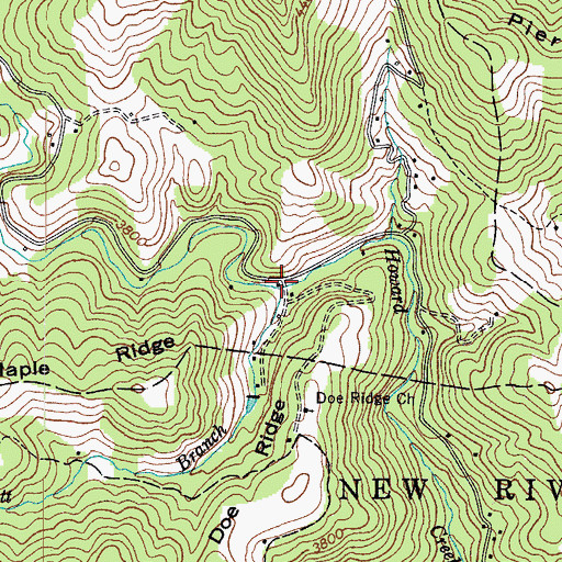 Topographic Map of Trivett Branch, NC