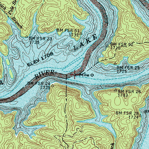 Topographic Map of Tuckasegee River, NC
