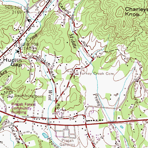 Topographic Map of Turkey Creek Cemetery, NC