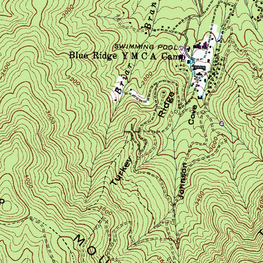 Topographic Map of Turkey Ridge, NC