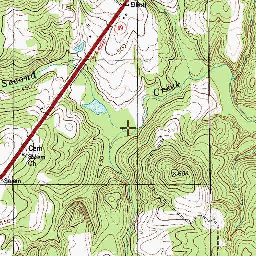 Topographic Map of Twomile Branch, NC