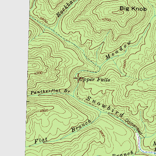 Topographic Map of Upper Falls, NC
