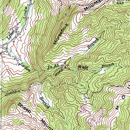 Topographic Map of Wade Branch, NC