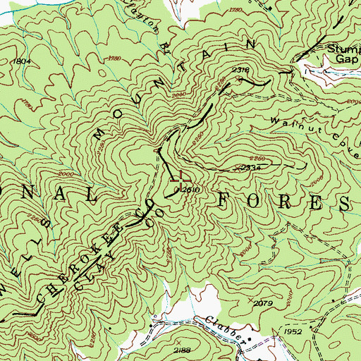 Topographic Map of Wells Mountain, NC