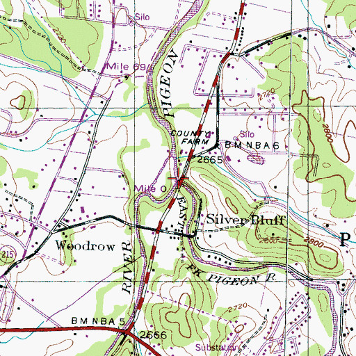 Topographic Map of West Fork Pigeon River, NC