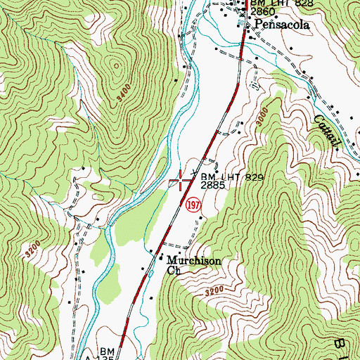 Topographic Map of Mountain Wilderness Airpark (historical), NC