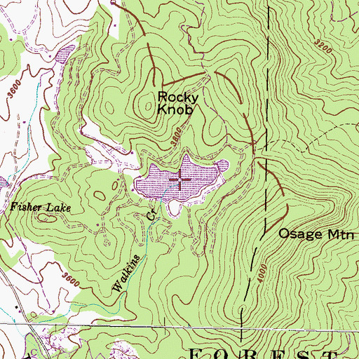 Topographic Map of Osage Lake, NC