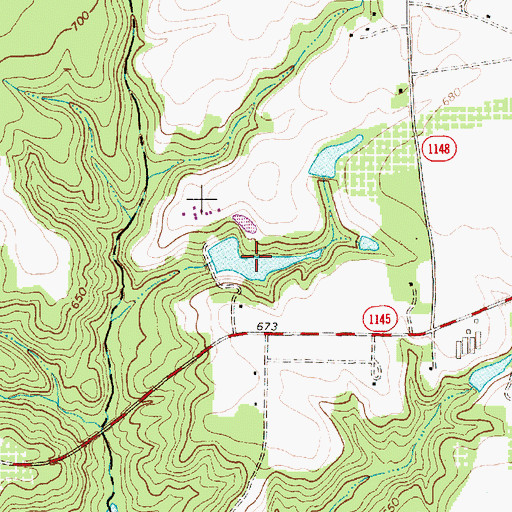 Topographic Map of Jordan Pond, NC
